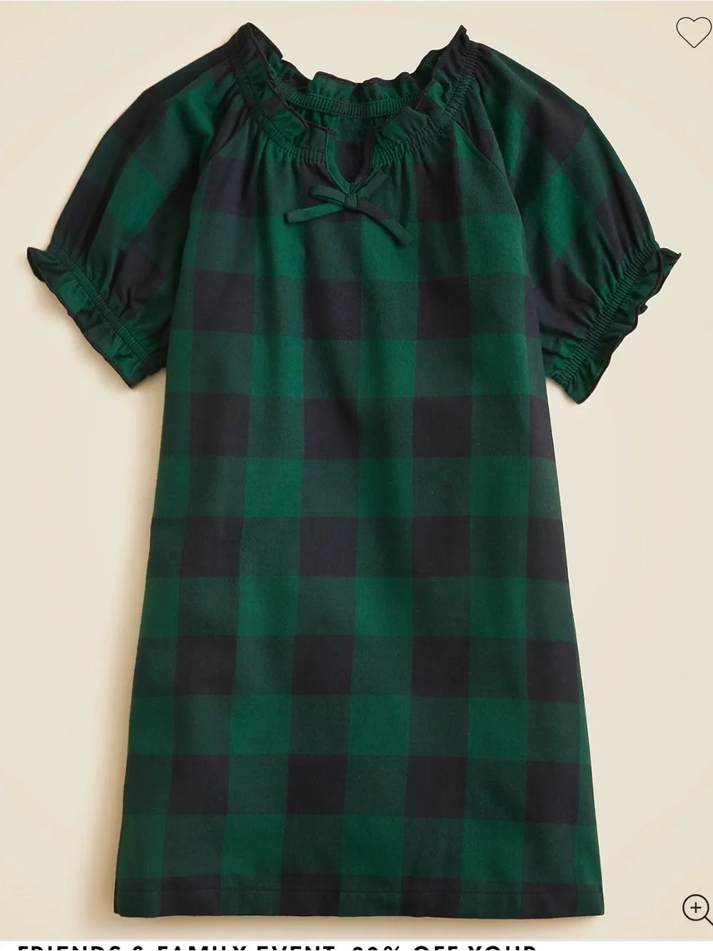 Crewcuts Green and Black Buffalo Plaid Nightgown